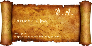 Mazurek Ajna névjegykártya